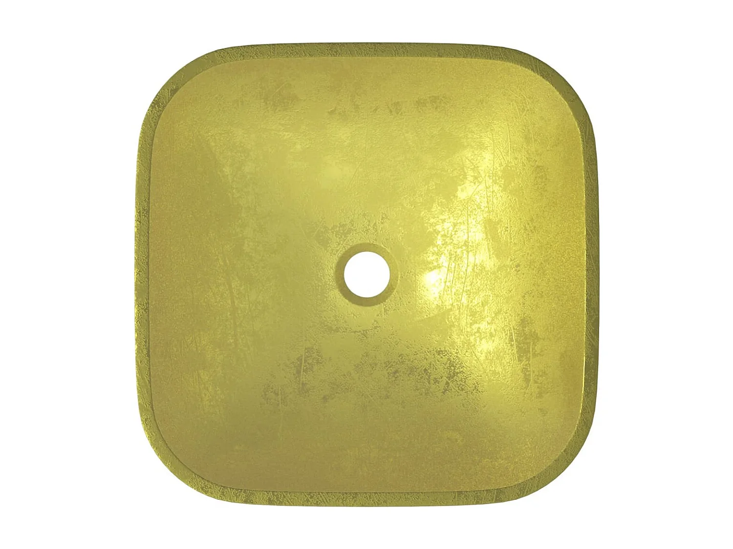 Lavabo Verre 42x42x14 cm Doré