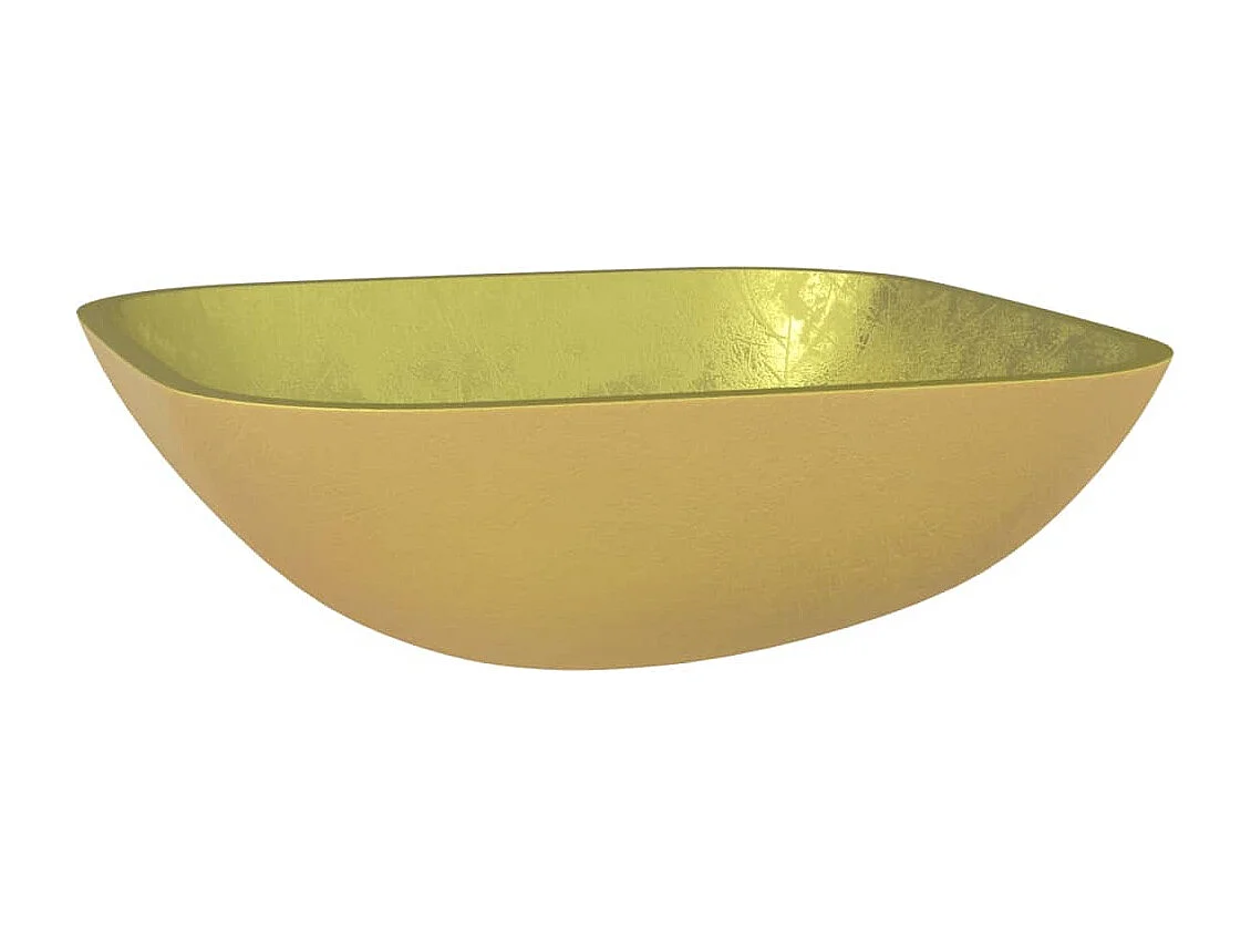 Pia de vidro 42x42x14 cm ouro