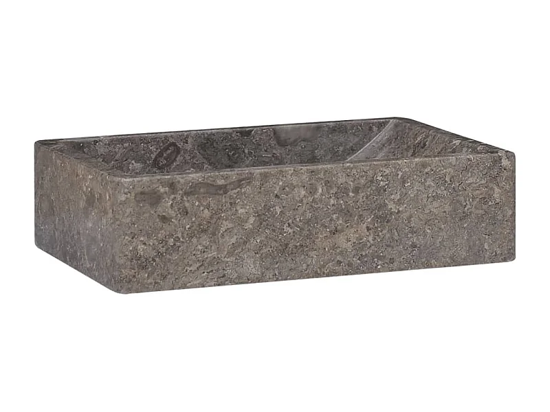 Lavabo 45x30x12 cm marmo grigio lucido