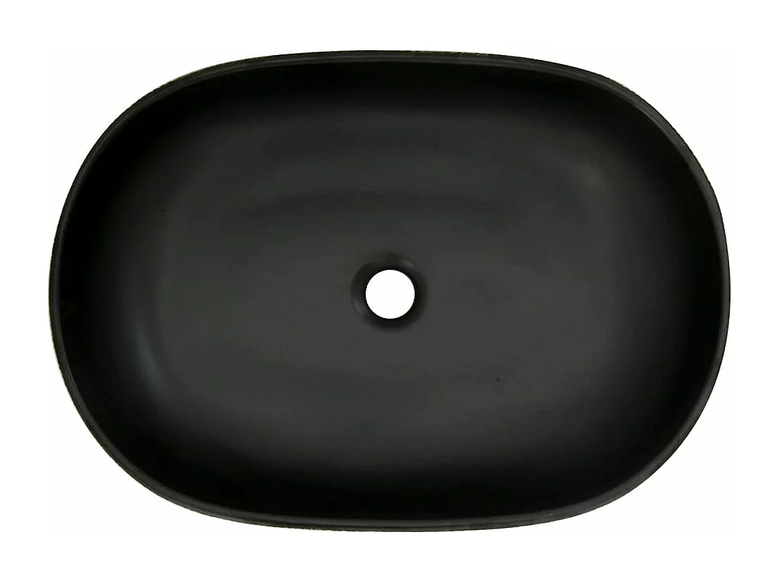 Vasque à poser gris et noir ovale 59x40x14 cm céramique