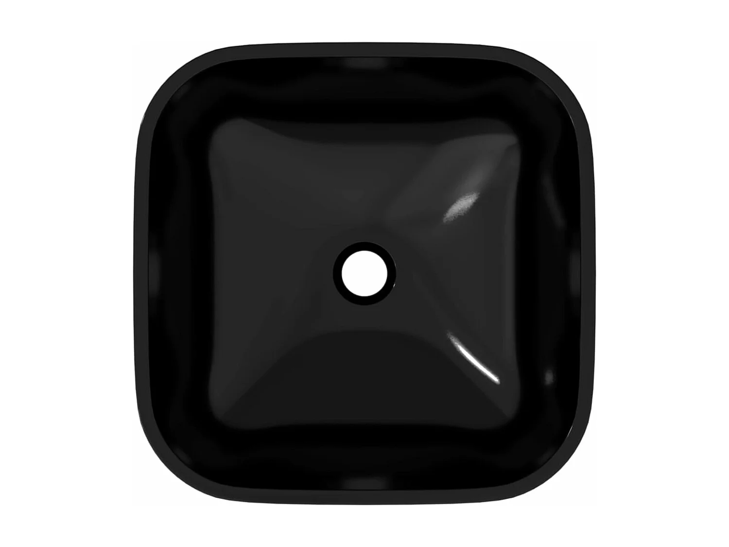 Glazen Wastafel 42x42x14 cm Zwart