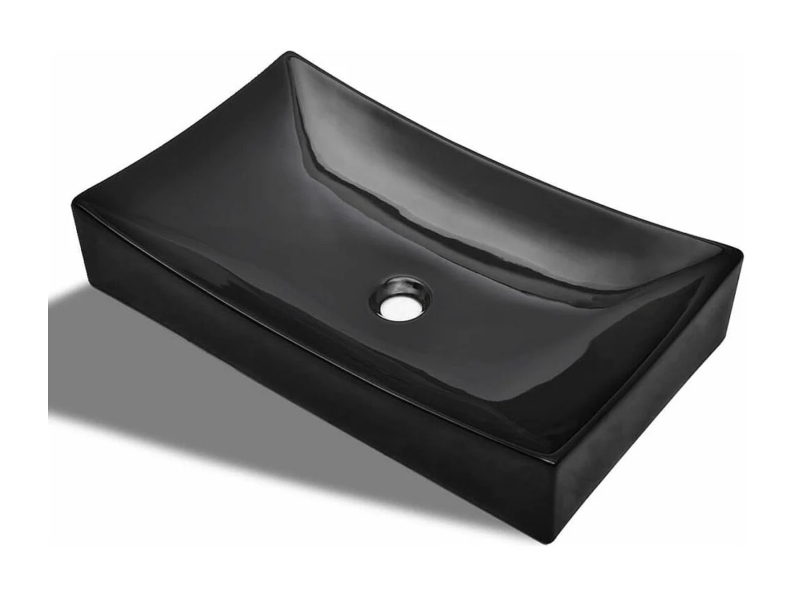 Vasque rectangulaire céramique Noir pour salle de bain