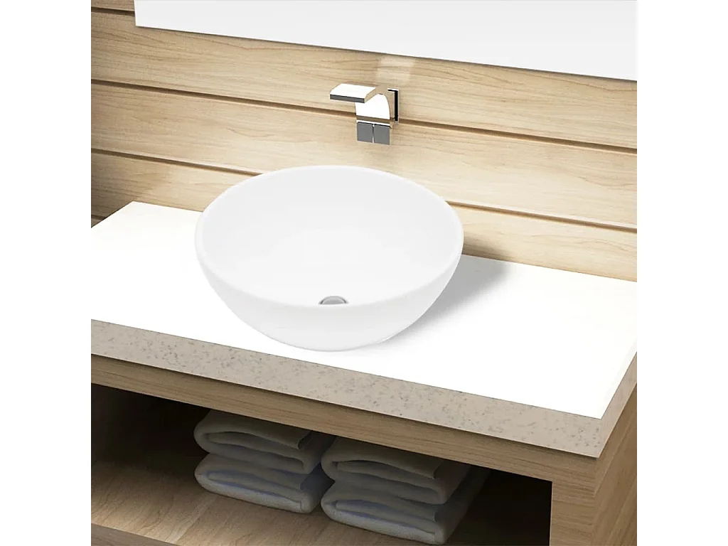 Wastafel Keramiek Rond Wit