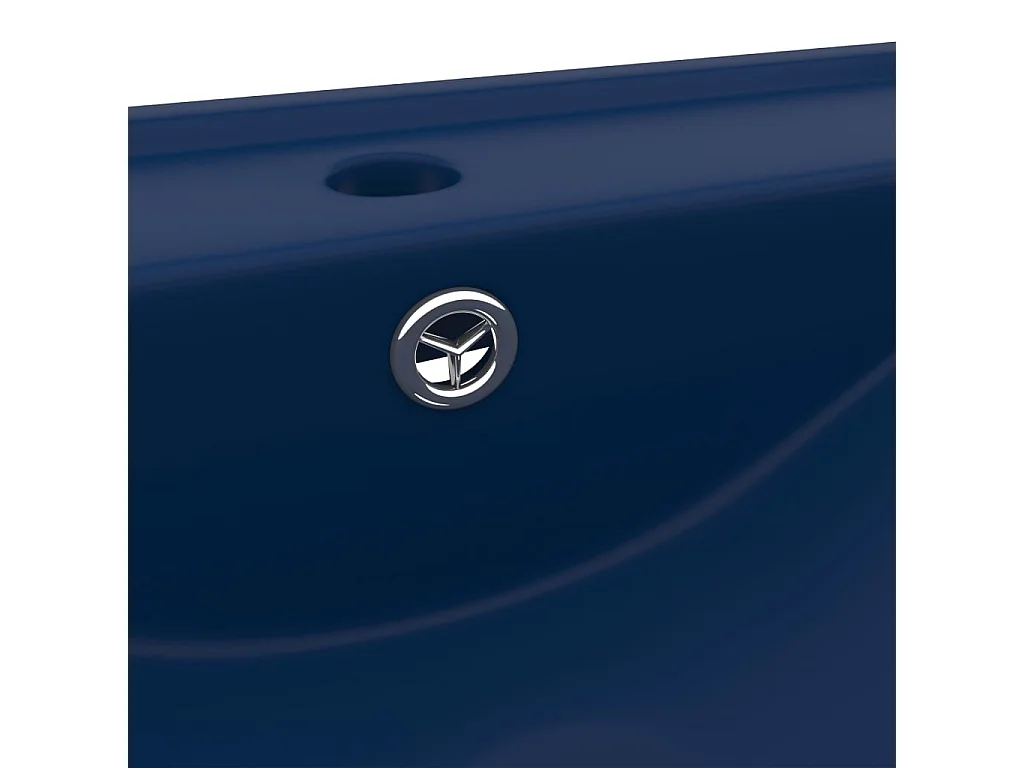 Lavabo con foro per rubinetto Blu scuro opaco 60x46 cm Ceramica