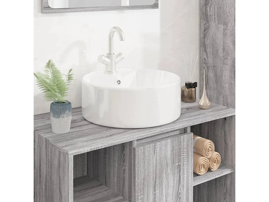 Lavabo blanc 40x14,5 cm céramique rond