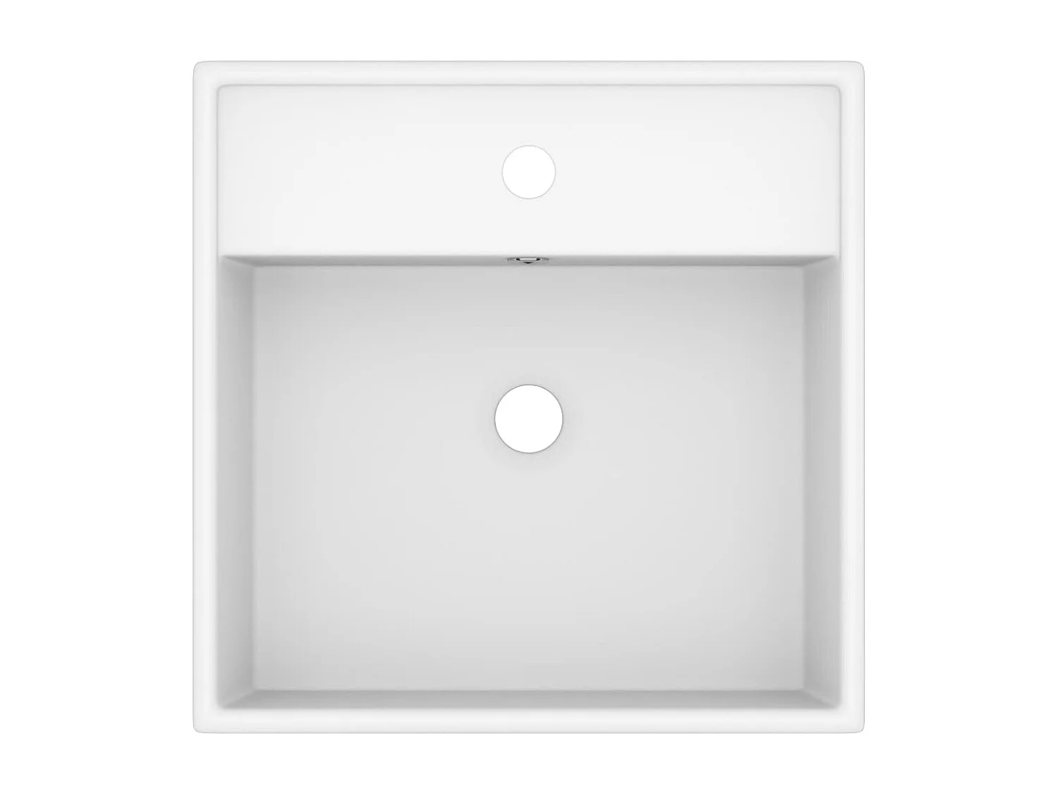 Lavabo carré de luxe à trop-plein Blanc mat 41x41 cm Céramique