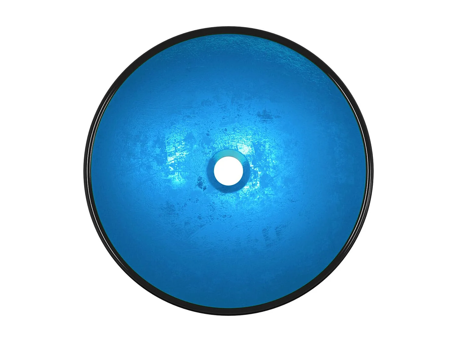 Waschbecken aus gehärtetem Glas, 42 x 14 cm, Blau