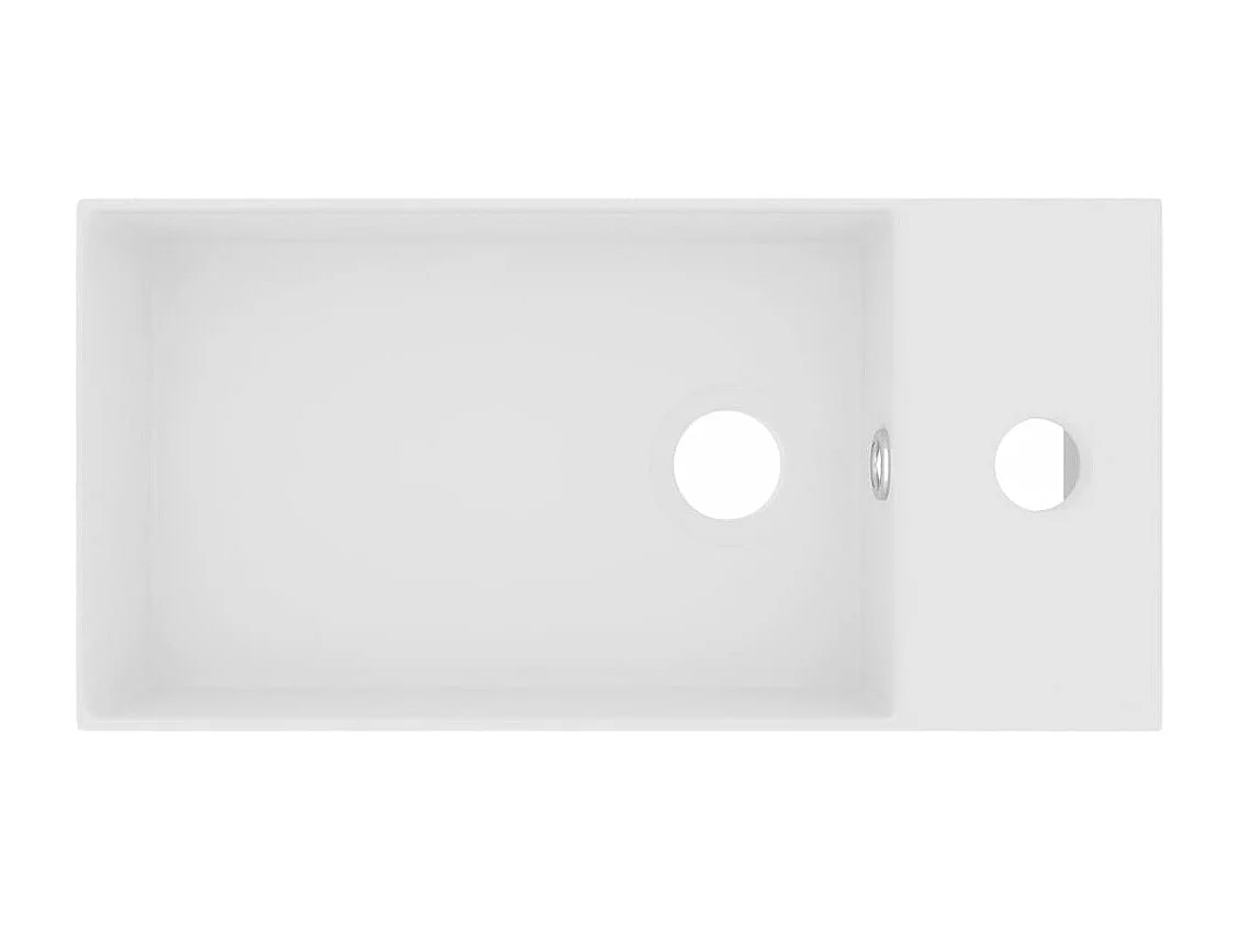 Lavabo de baño con rebosadero Cerámica Blanco Mate