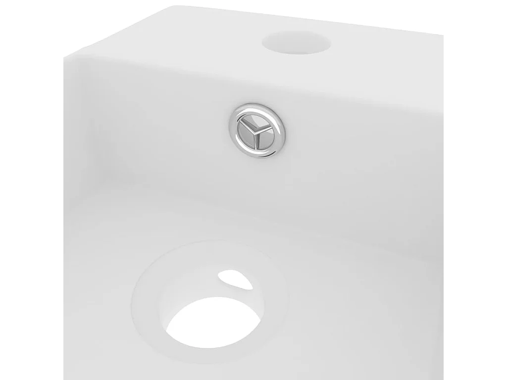 Lavabo de baño con rebosadero Cerámica Blanco Mate