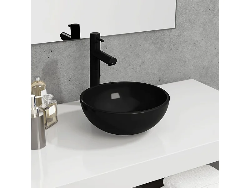 Lavabo Verre trempé 30x12 cm Noir