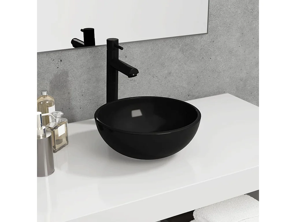 Lavabo in Vetro Temperato 30x12 cm Nero