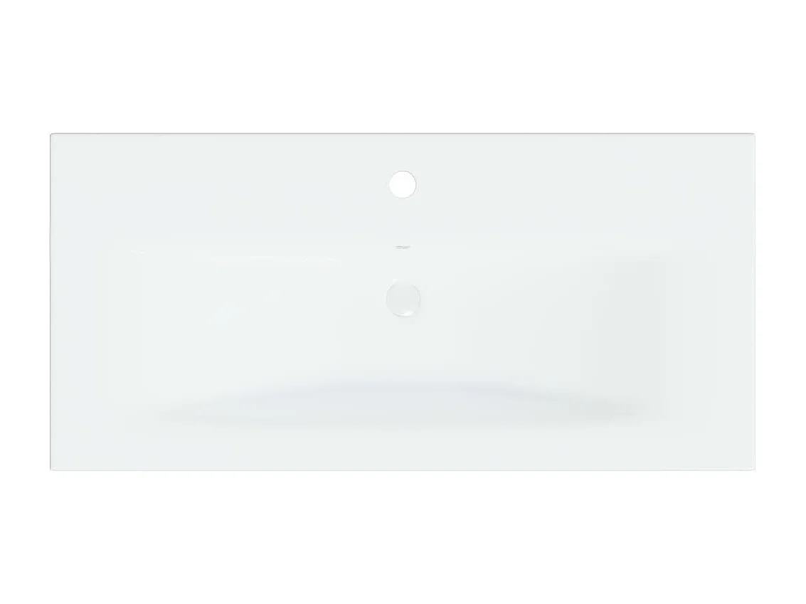 Lavello incasso con rubinetto 81x39x18 cm in ceramica bianca