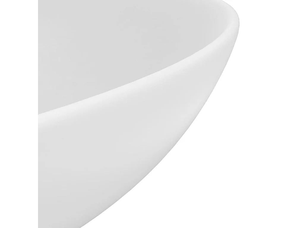 Lavabo de salle de bain Céramique Blanc mat Rond