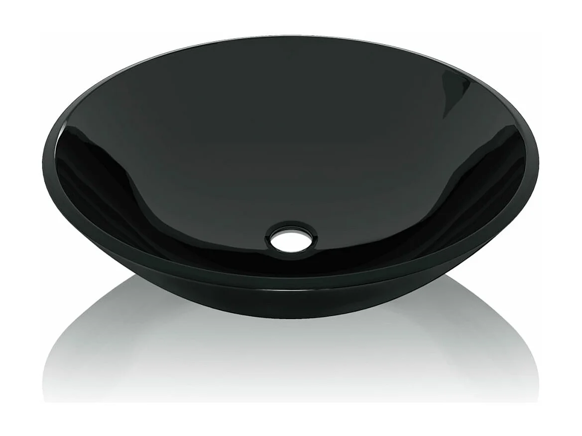 Lavabo Verre trempé 42 cm Noir