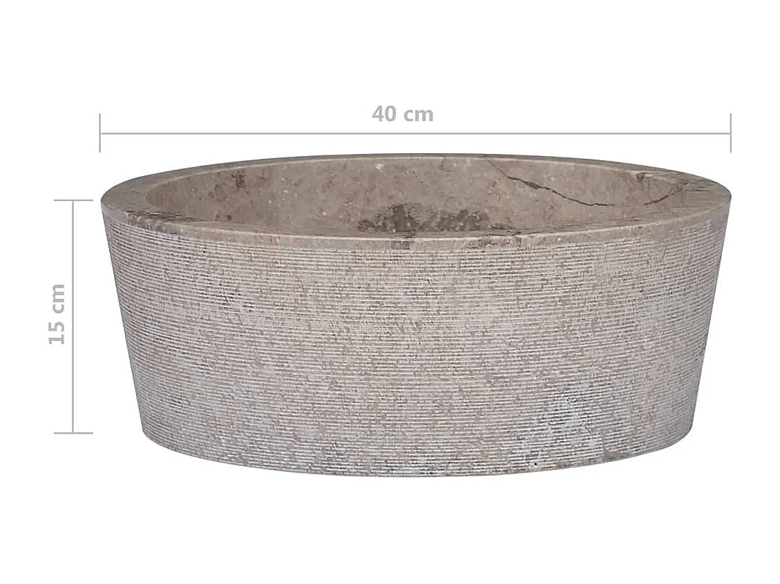 Lavabo Grigio Ø40x15 cm Marmo