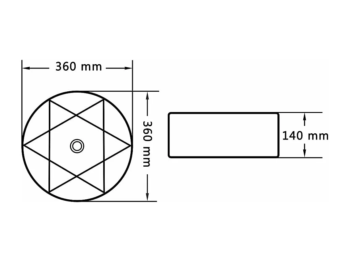 Lavabo 36x14 cm Céramique Blanc