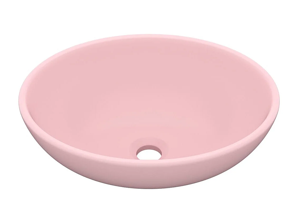 Lavabo ovale de luxe Rose mat 40x33 cm Céramique