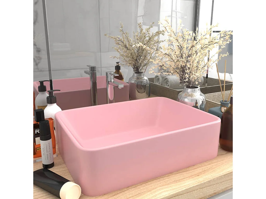 Lavabo di lusso Rosa opaco 41x30x12 cm Ceramica