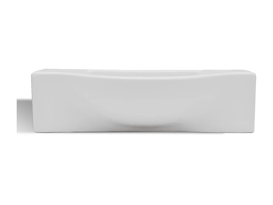 Lavabo con orificio para grifo de cerámica blanca para baño.