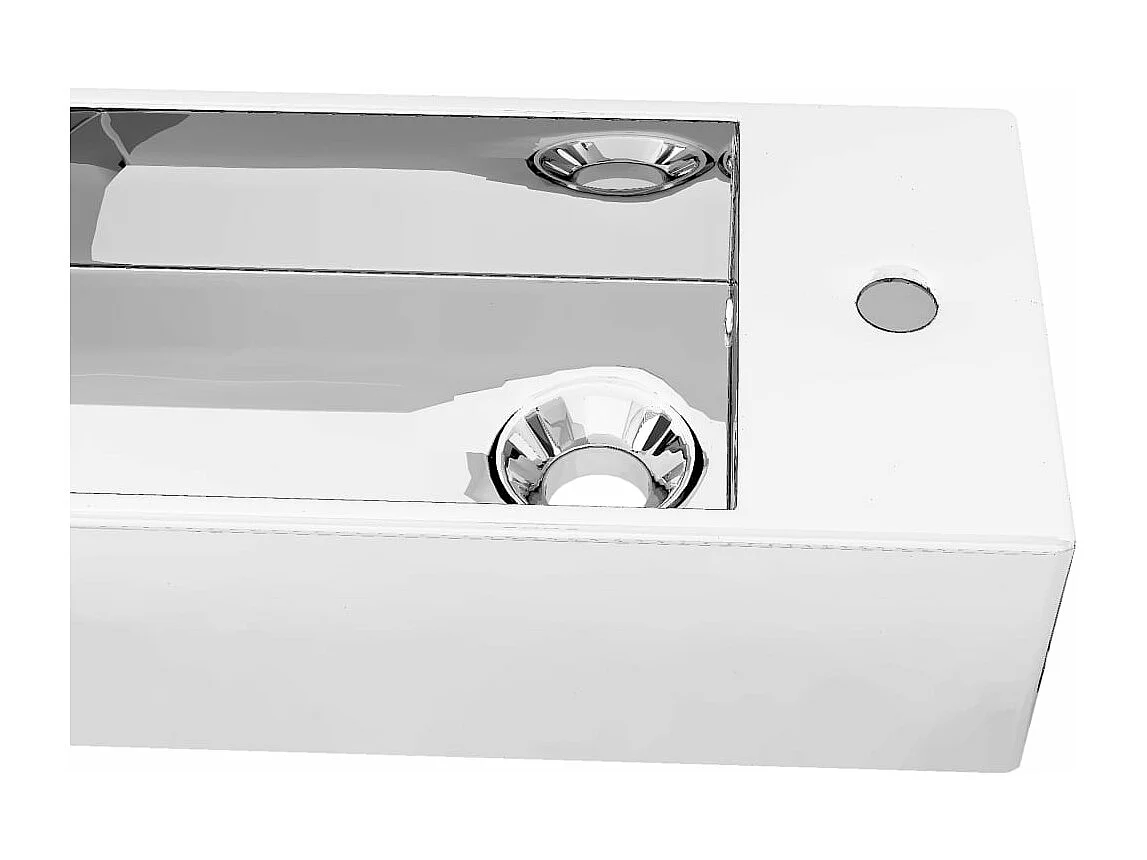 Lavabo avec trop-plein 49 x 25 x 15 cm Céramique Argenté