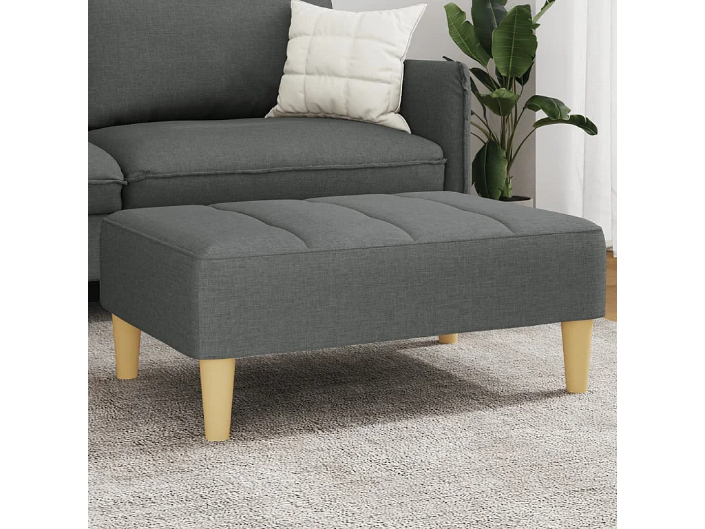 Repose-pied gris foncé 77x55x31 cm tissu