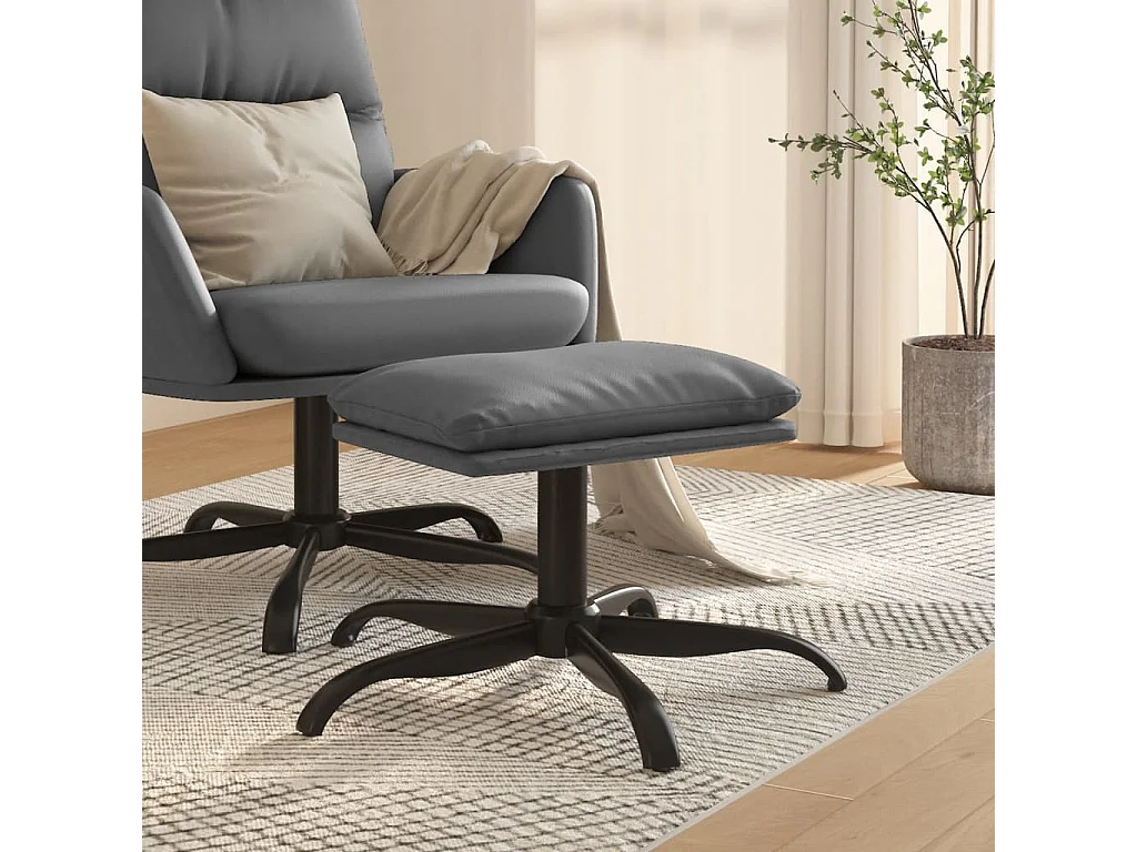 Repose-pied Gris anthracite 60x60x36 cm Similicuir