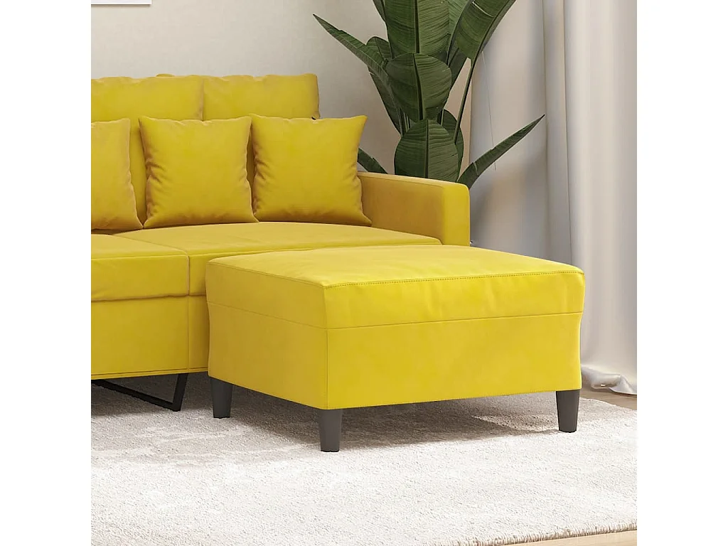 Repose-pied Jaune 70x55x41 cm Velours