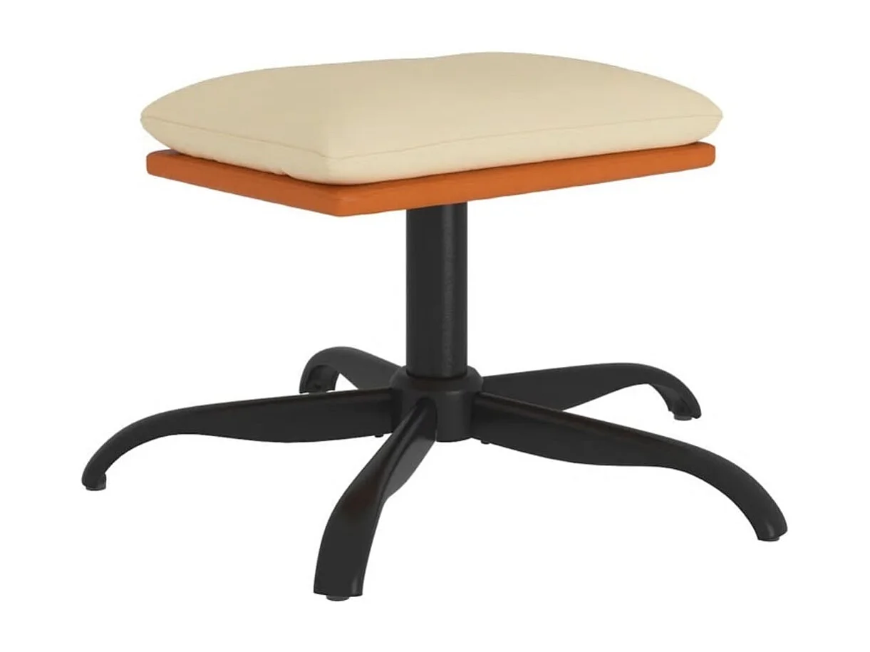 Repose-pied Crème 60x60x36 cm Tissu et similicuir