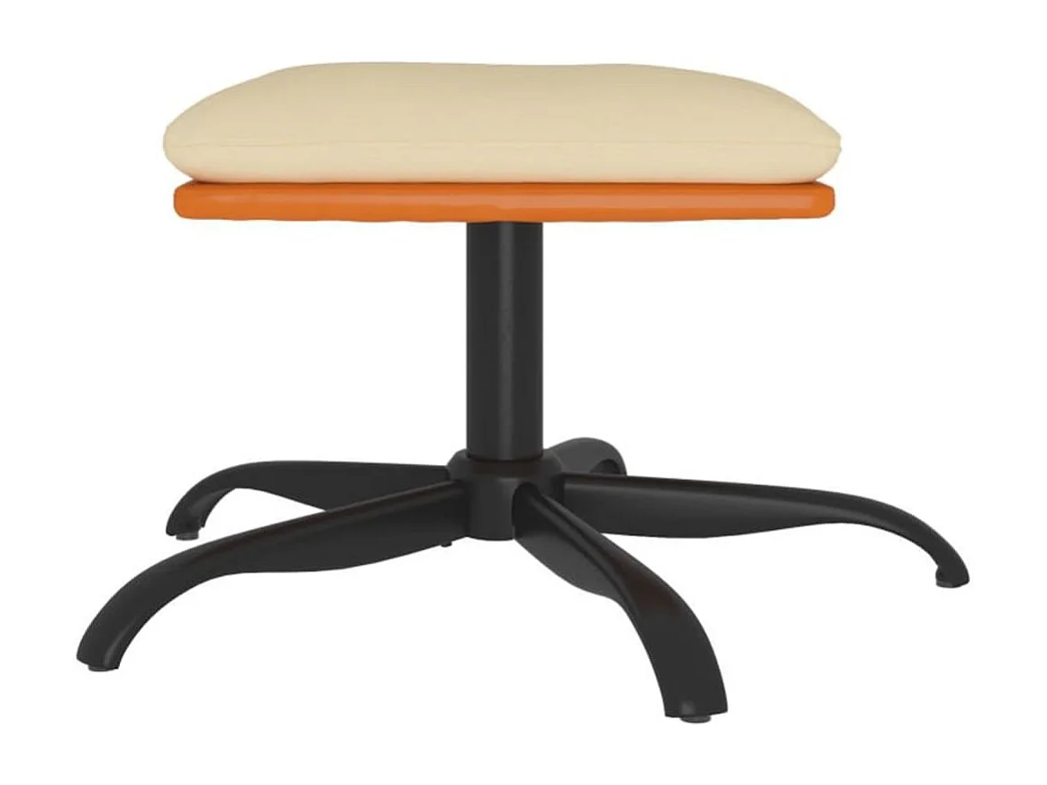 Repose-pied Crème 60x60x36 cm Tissu et similicuir