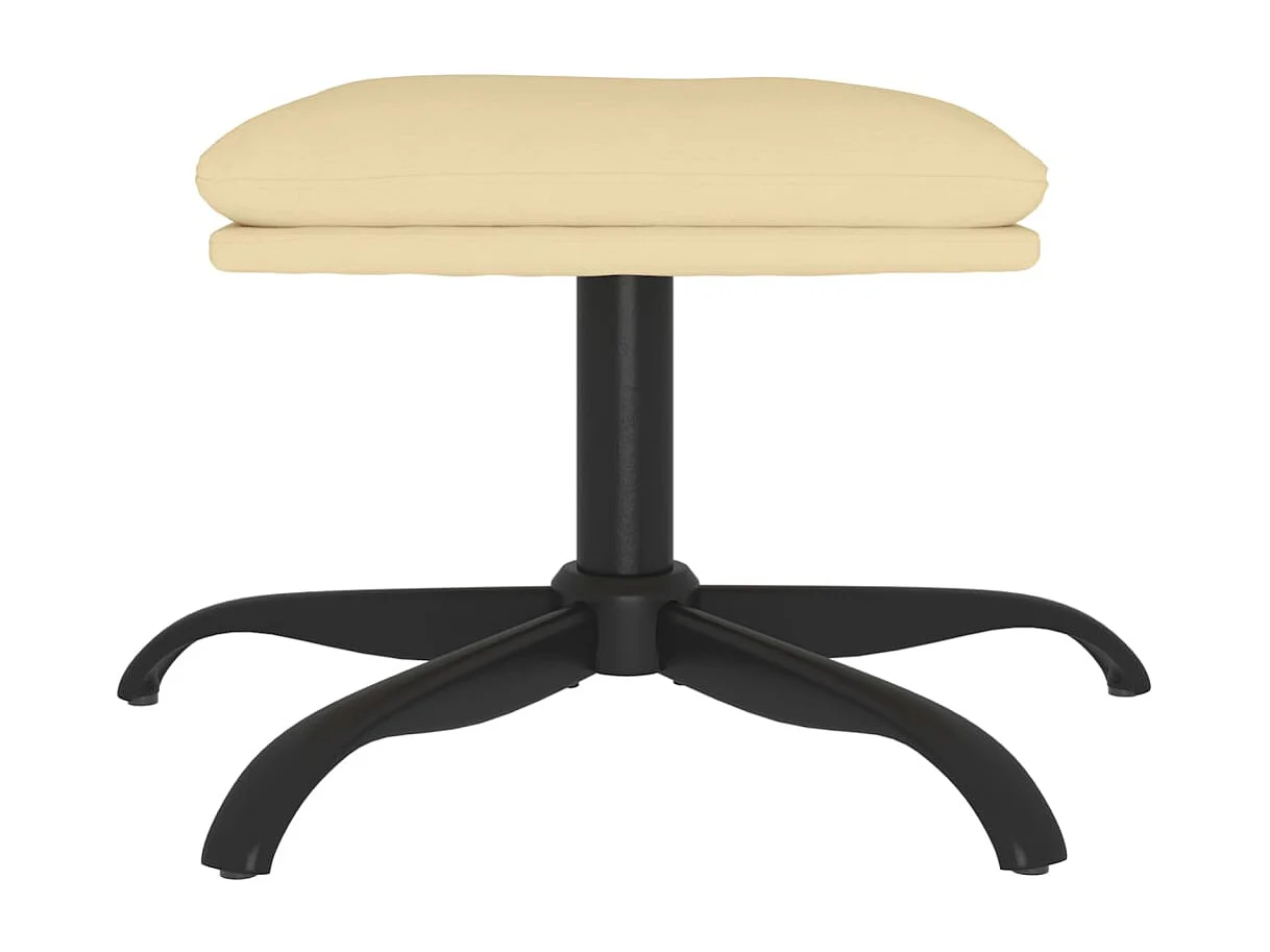 Repose-pied Blanc crème 60x60x36 cm Velours