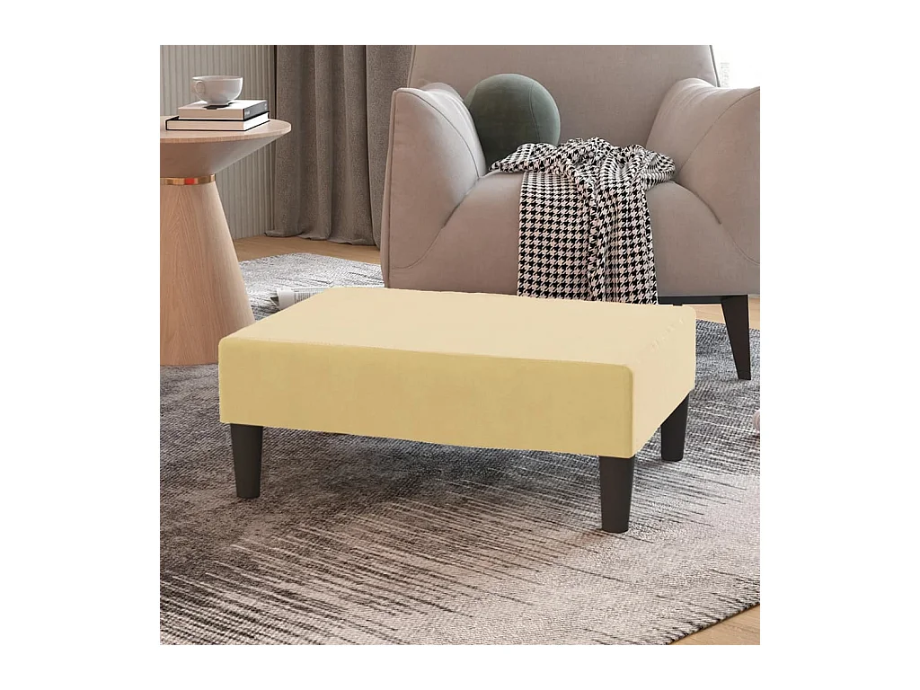 Poggiapiedi Crema 78x56x32 cm Velluto