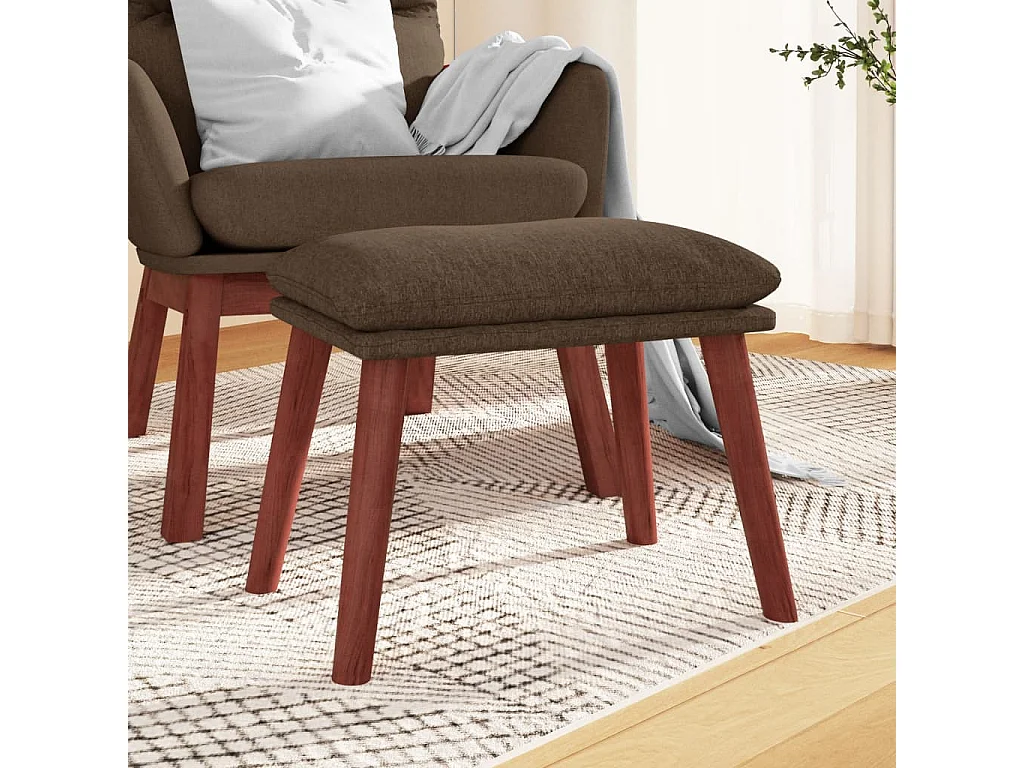 Brauner Fußhocker 45x29,5x35 cm Stoff