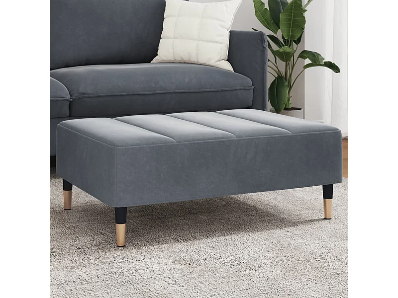 Repousa-pés cinza escuro 77x55x31 cm veludo
