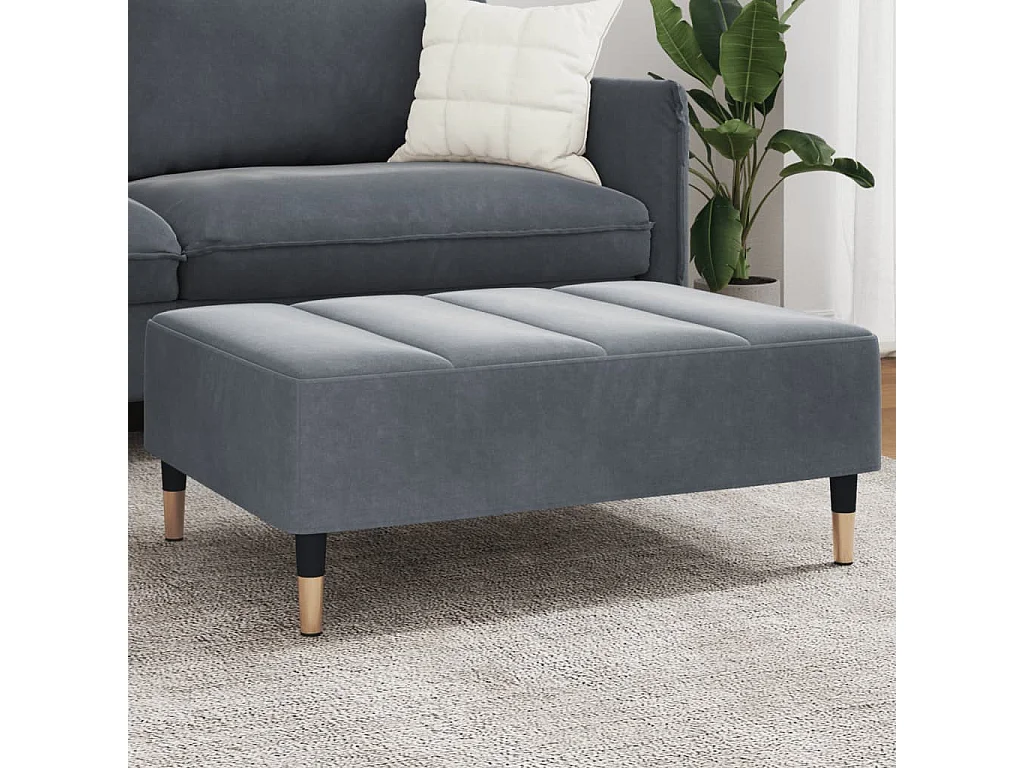Repousa-pés cinza escuro 77x55x31 cm veludo