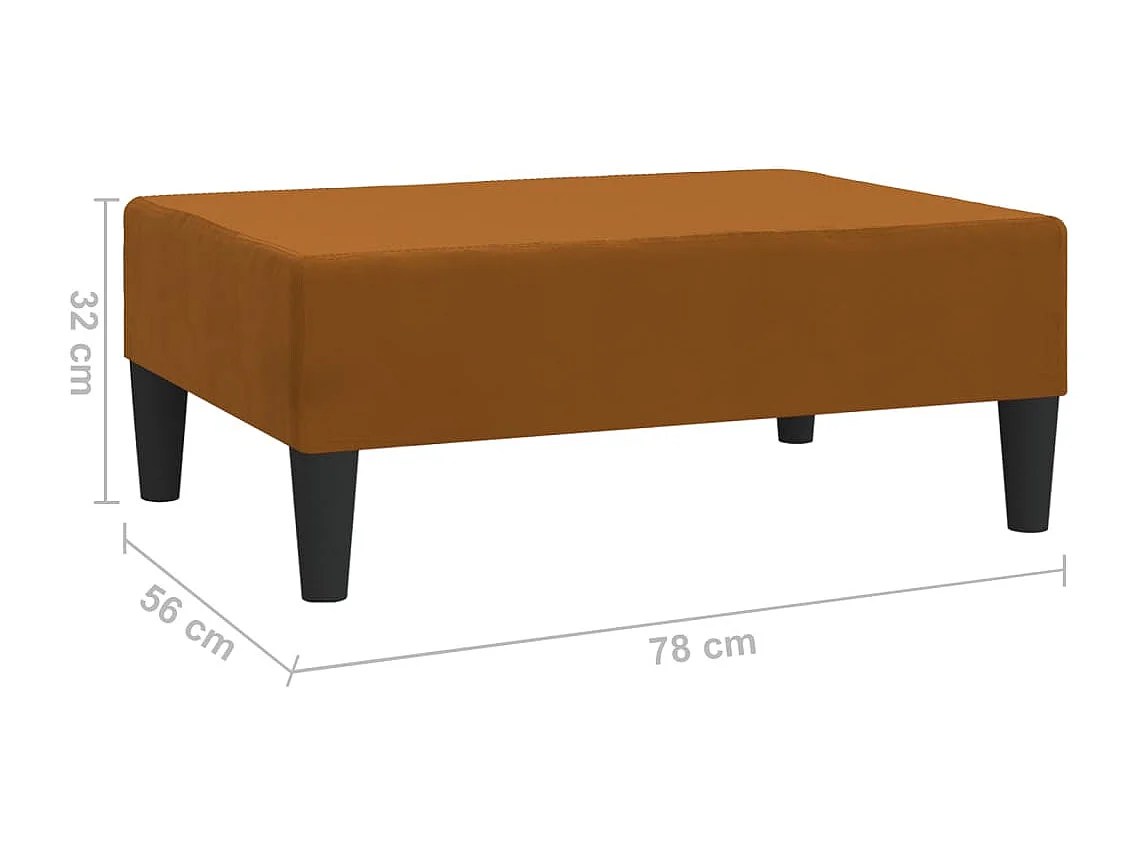 Repose-pied Marron 78x56x32 cm Velours