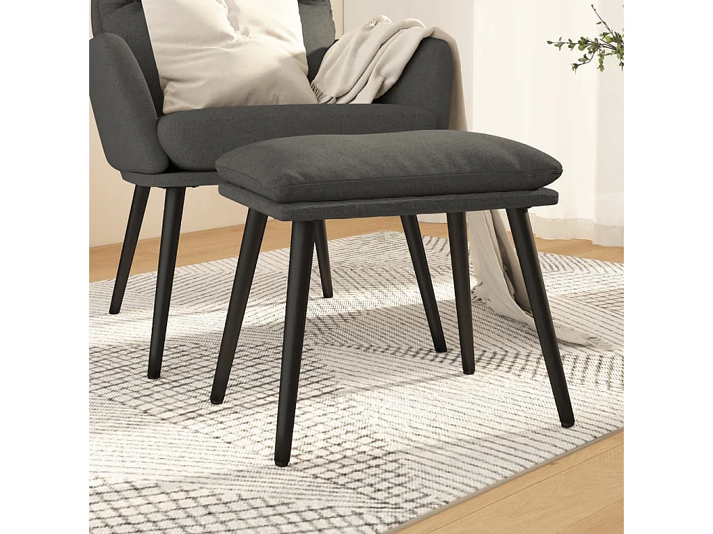 Poggiapiedi Tessuto grigio scuro 45x29,5x35 cm