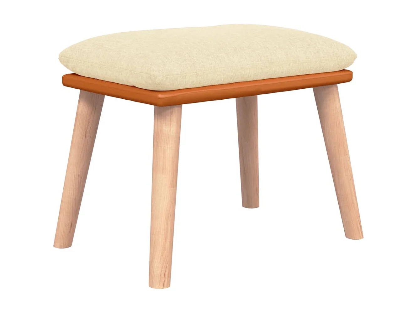 Repousa-pés Creme 45x29,5x35 cm Tecido e couro sintético