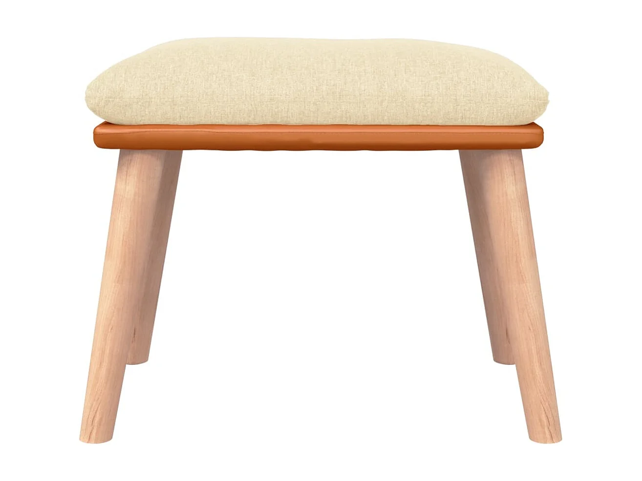 Repousa-pés Creme 45x29,5x35 cm Tecido e couro sintético