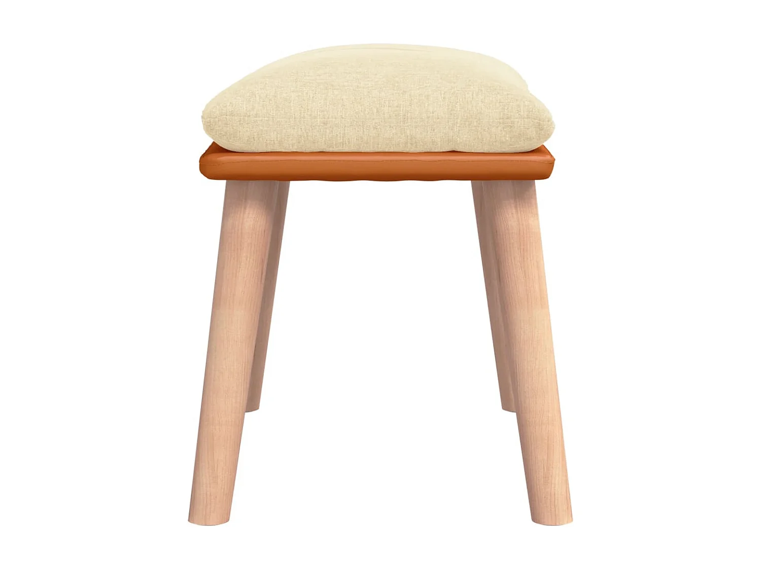 Repousa-pés Creme 45x29,5x35 cm Tecido e couro sintético