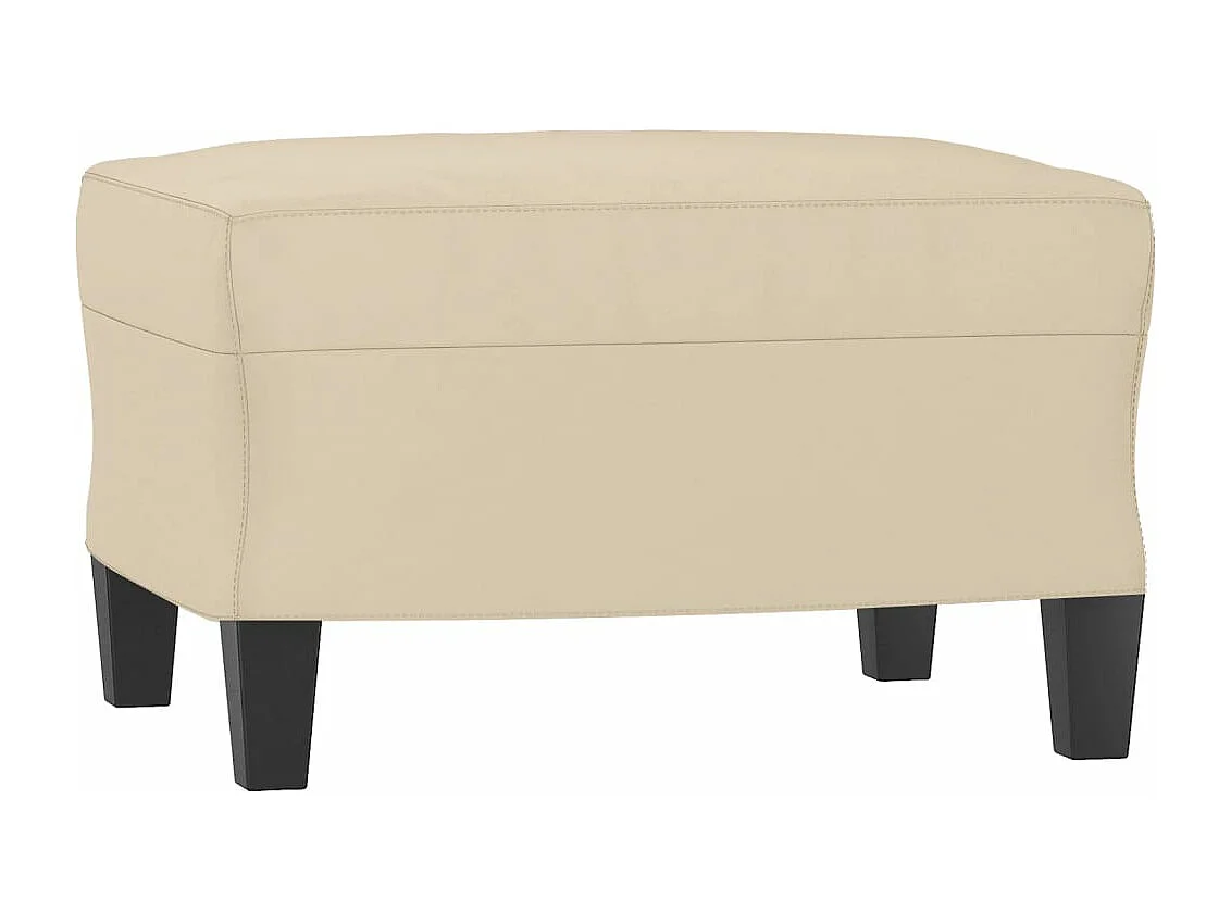 Cremefarbener Fußhocker 60x50x41 cm. Mikrofaserstoff