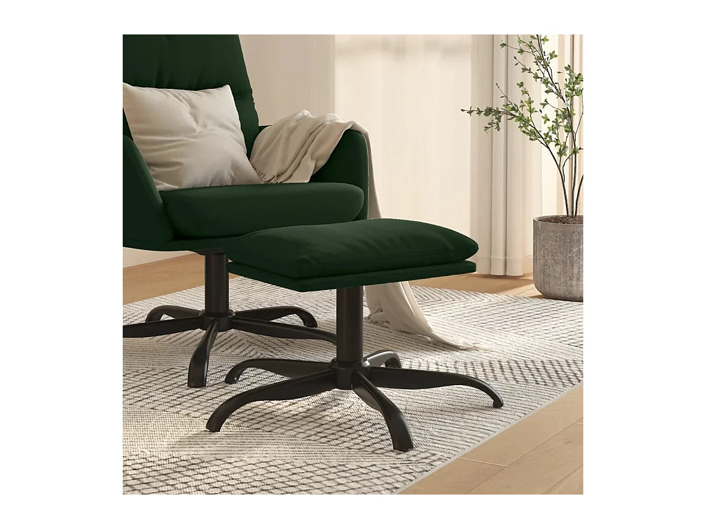 Repose-pied Vert foncé 60x60x36 cm Velours