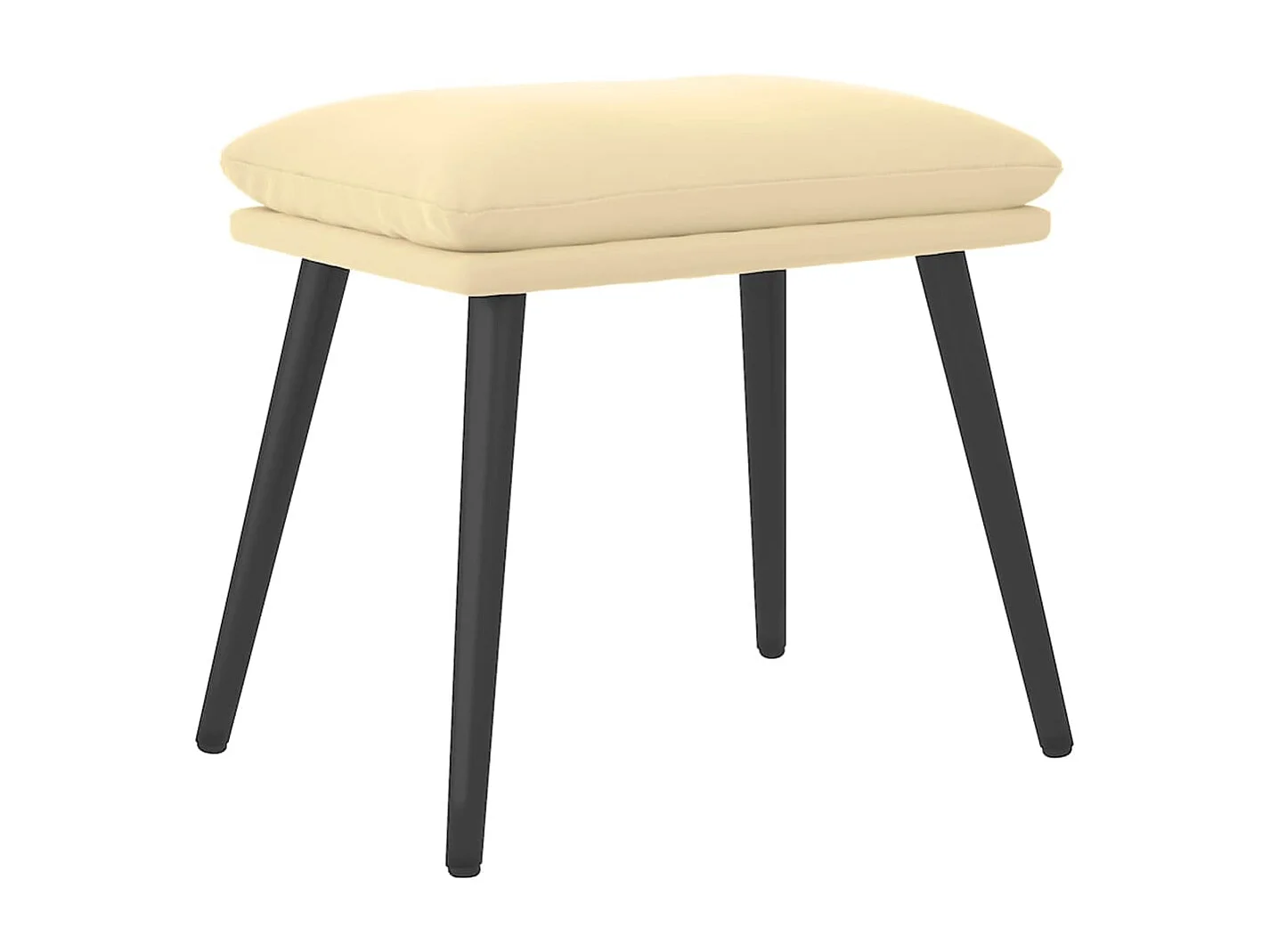 Repose-pied Blanc crème 45x29,5x35 cm Velours