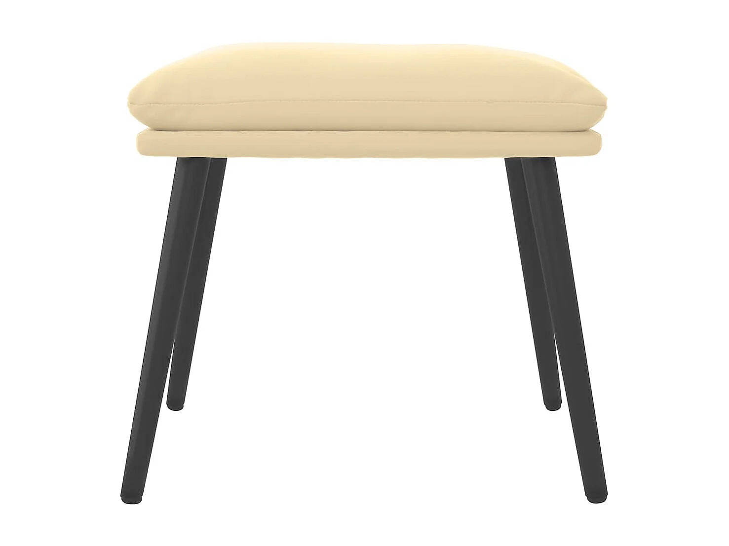 Repose-pied Blanc crème 45x29,5x35 cm Velours