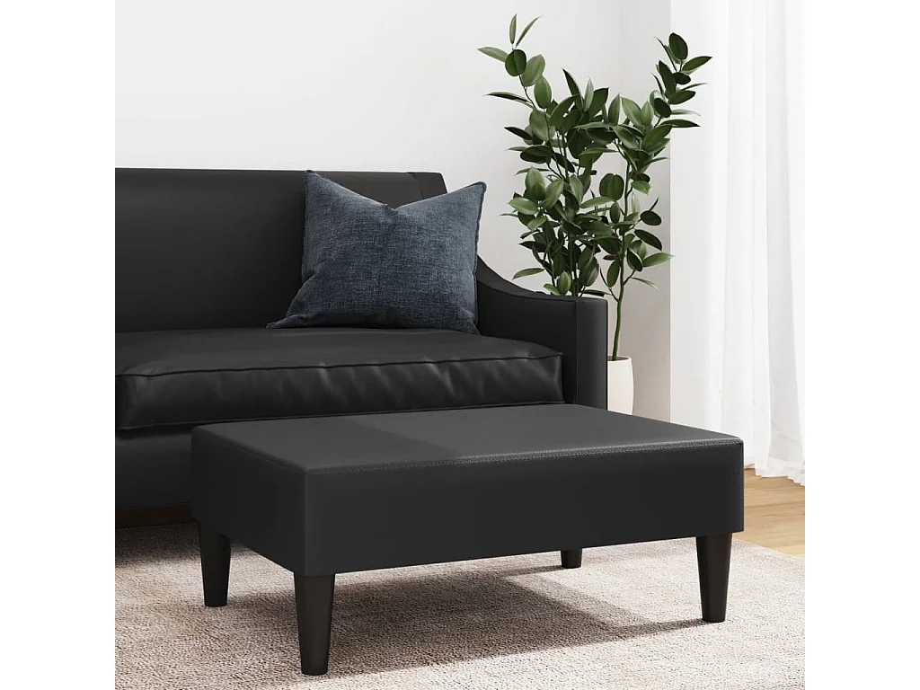 Repose-pied noir 77x55x31 cm similicuir