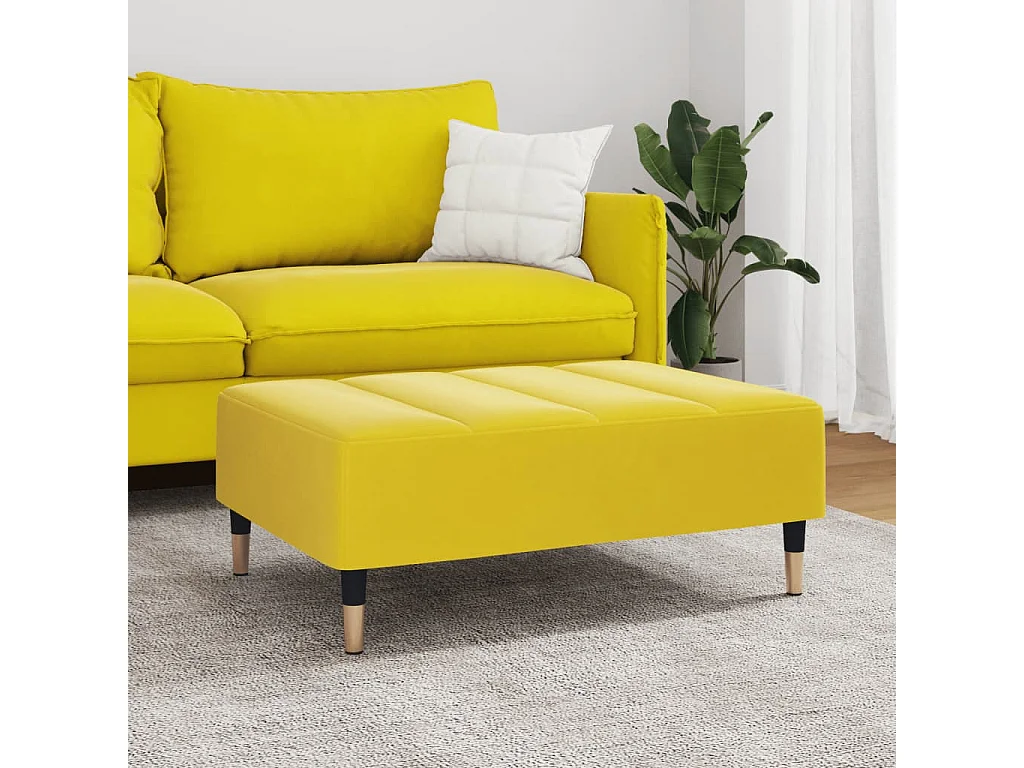 Repousa-pés amarelo 77x55x31 cm veludo