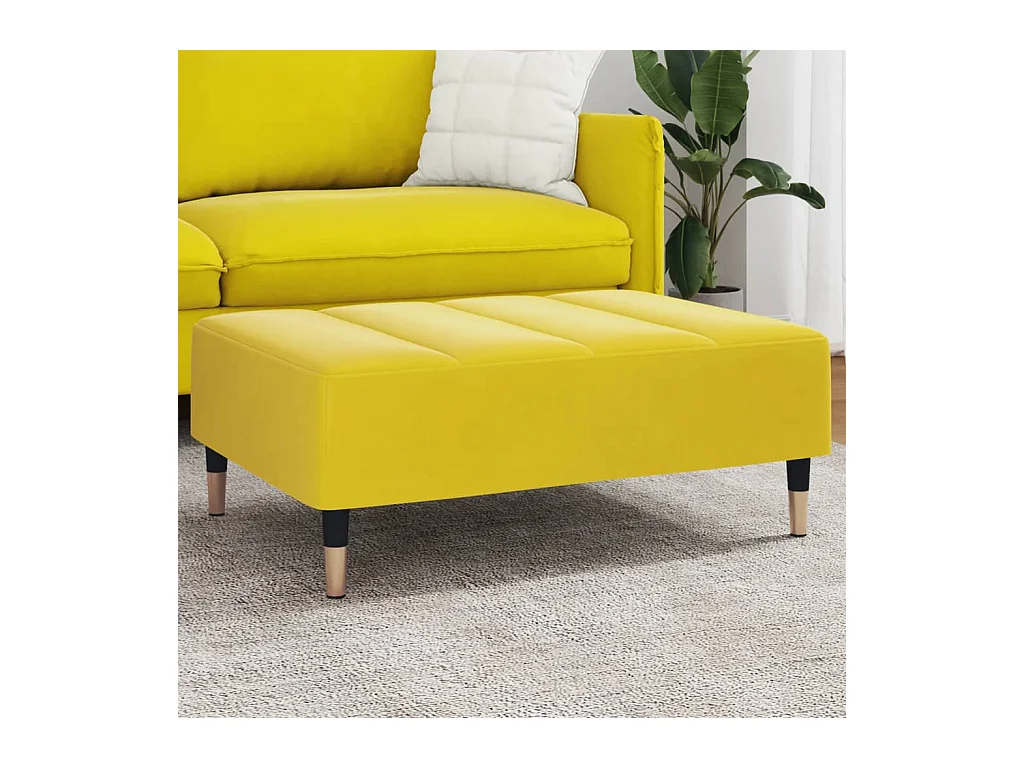 Repose-pied jaune 77x55x31 cm velours