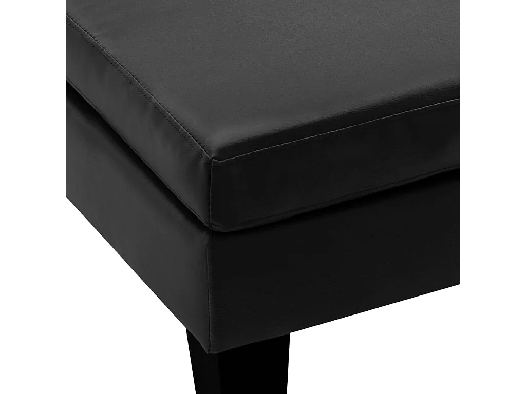 Reposapiés de piel sintética negra