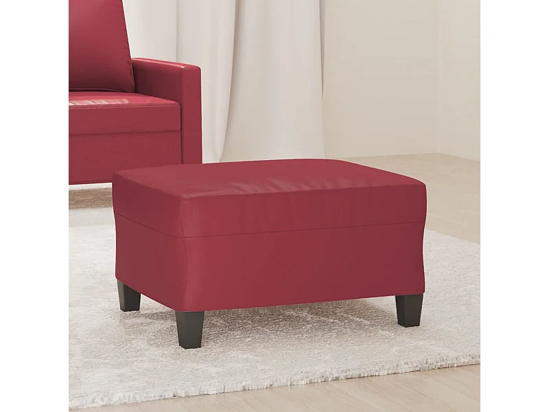 Poggiapiedi rosso bordeaux 70x55x41 cm Ecopelle
