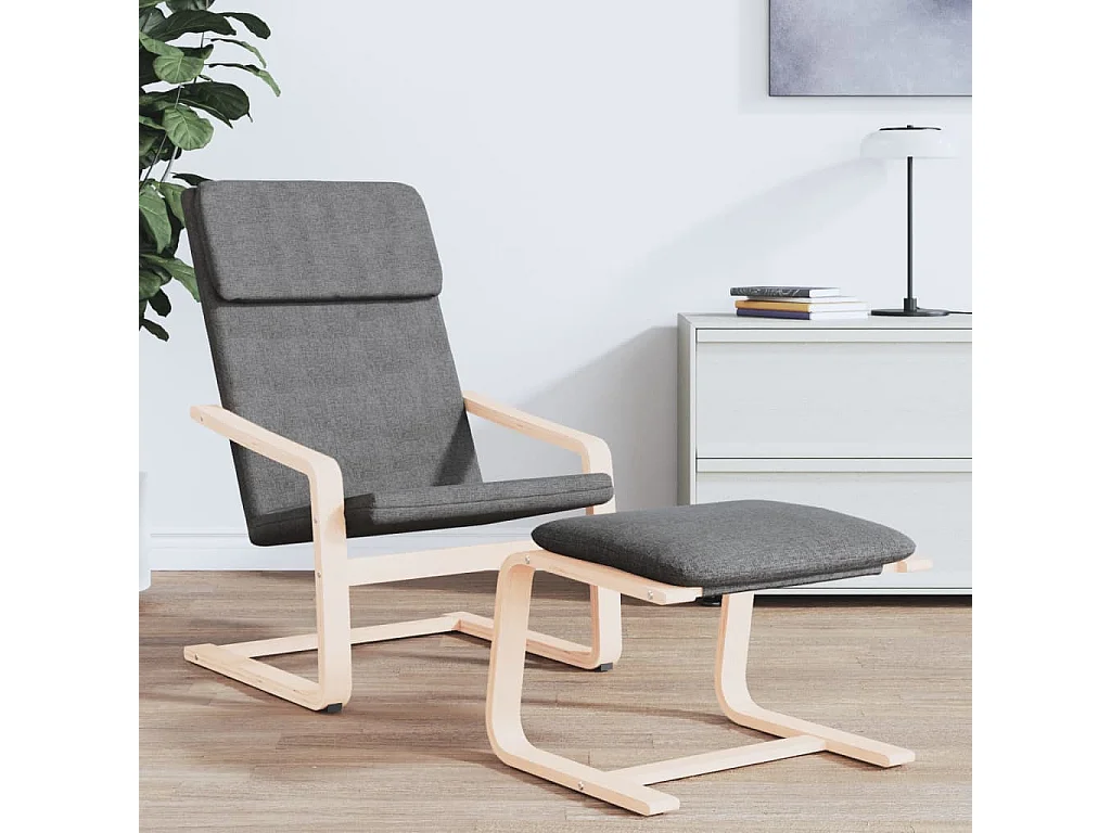 Fußhocker Dunkelgrau 51x41x40 cm Stoff