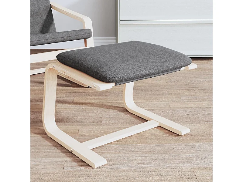 Fußhocker Dunkelgrau 51x41x40 cm Stoff